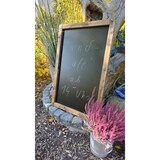 thumbnail of Wetterfeste Outdoor Kreidetafel mit Holzrahmen / Zartrosa 55x105cm