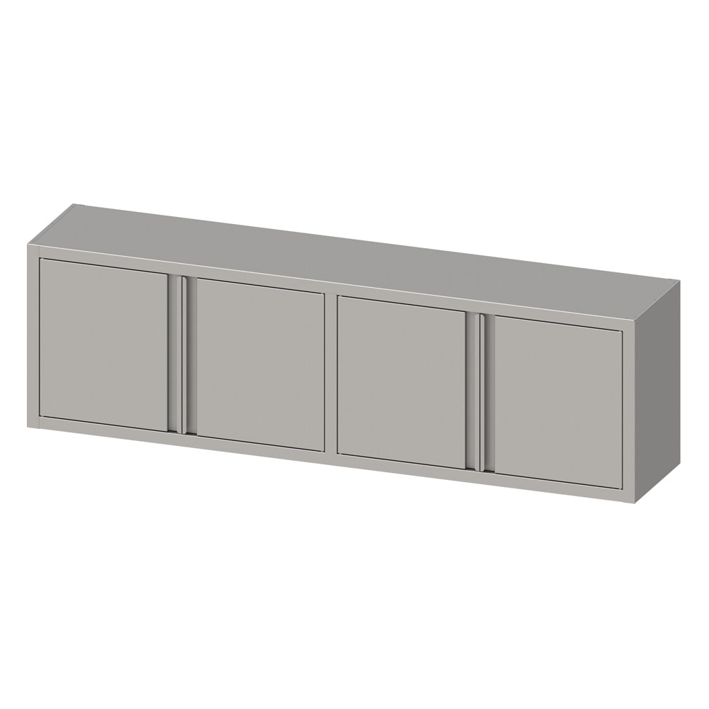 Stalgast Edelstahl Hängeschrank mit Flügeltüren 2000x300x600 mm, verschweißt