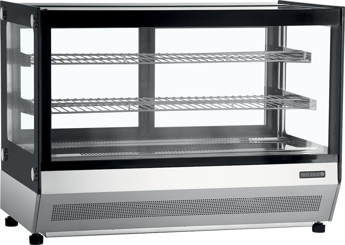 TEFCOLD Display-Backwarentheke LCT900F/BLACK 160l Edelstahl / Glas
