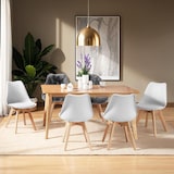 thumbnail of tectake Lot 6 chaises salle à manger style scandinave forme ergonomique blanc - 406098