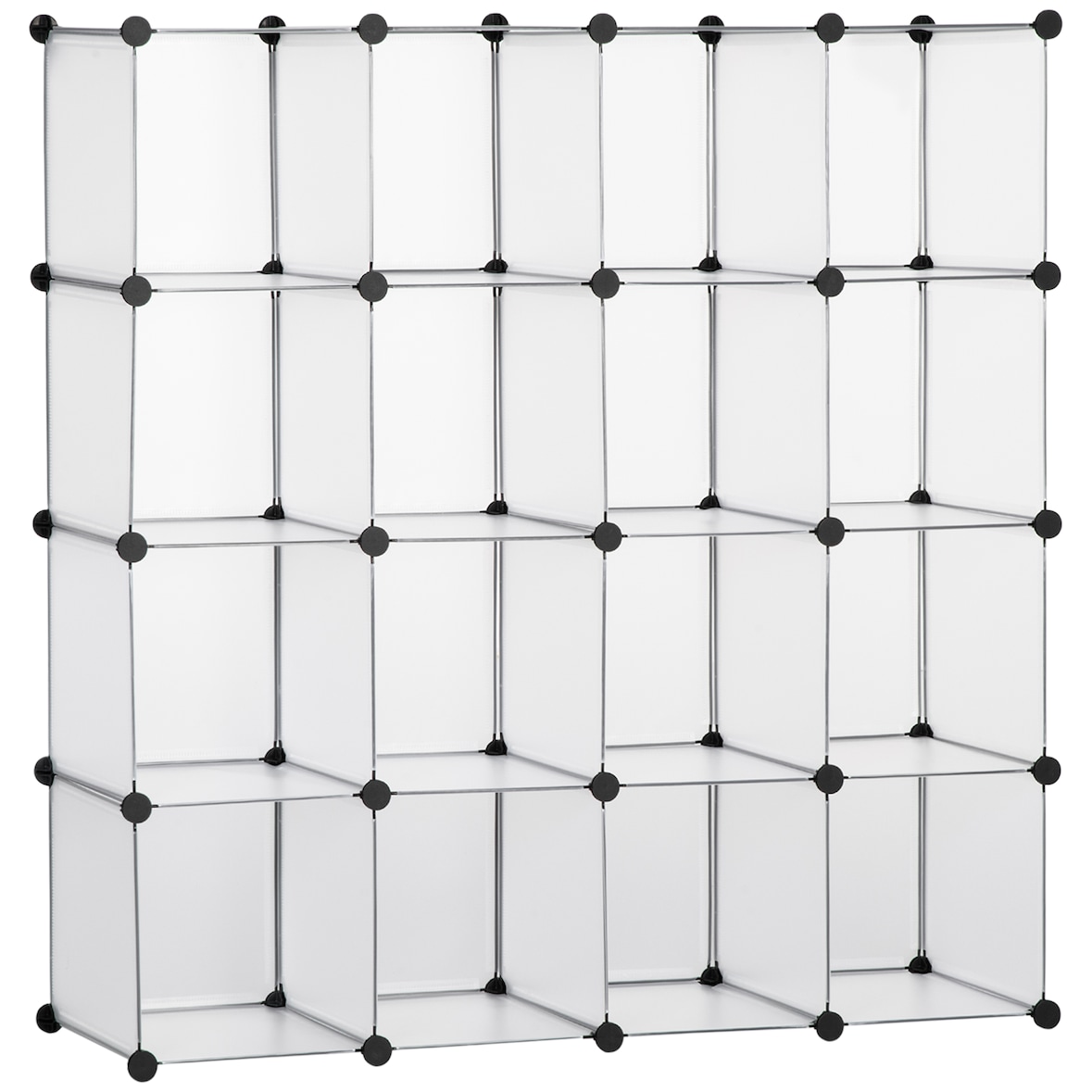 Armario modular de plástico cajas de zapatos con 16 cubos zapatero organizador para entrada pasillo dormitorio 125x32x125 cm
