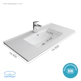 thumbnail of Alpenberger Waschbecken Keramik Waschtisch, Einbauwaschbecken Aufsatzwaschbecken Eckig Waschplätze | Handwaschbecken 80 cm Breit mit Nano und Überlauf
