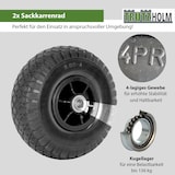 thumbnail of 2x Sackkarrenrad Luftrad 260x85 mm 3.00-4 60 mm versetze Nabe Ø 20 mm schwarz robustes 4 PR Gewebe