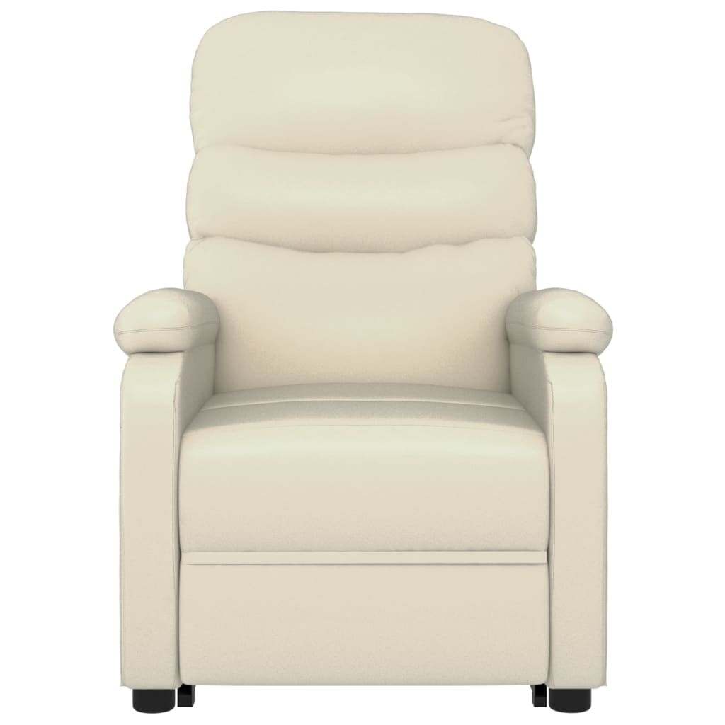 vidaXL Massagesessel mit Aufstehhilfe Cremeweiß Kunstleder