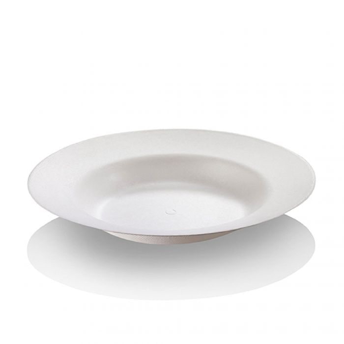 Assiette jetable Creuse Élégance 23 cm en cellulose - 500 pièces - Ecobioshopping