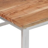 thumbnail of vidaXL Couchtisch Silbern Edelstahl und Massivholz Akazie