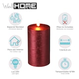 thumbnail of WellHome - LED-Wachskerze mit Timer in Metallic-Rot Ø7,5x12,5cm