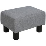 thumbnail of HOMCOM Reposapiés de Salón Taburete Bajo con Asiento Acolchado Rectangular para Sala de Estar Dormitorio 40x30x24 cm Gris