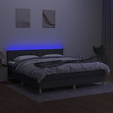 thumbnail of vidaXL Boxspringbett mit Matratze & LED Dunkelgrau 180x200 cm Stoff