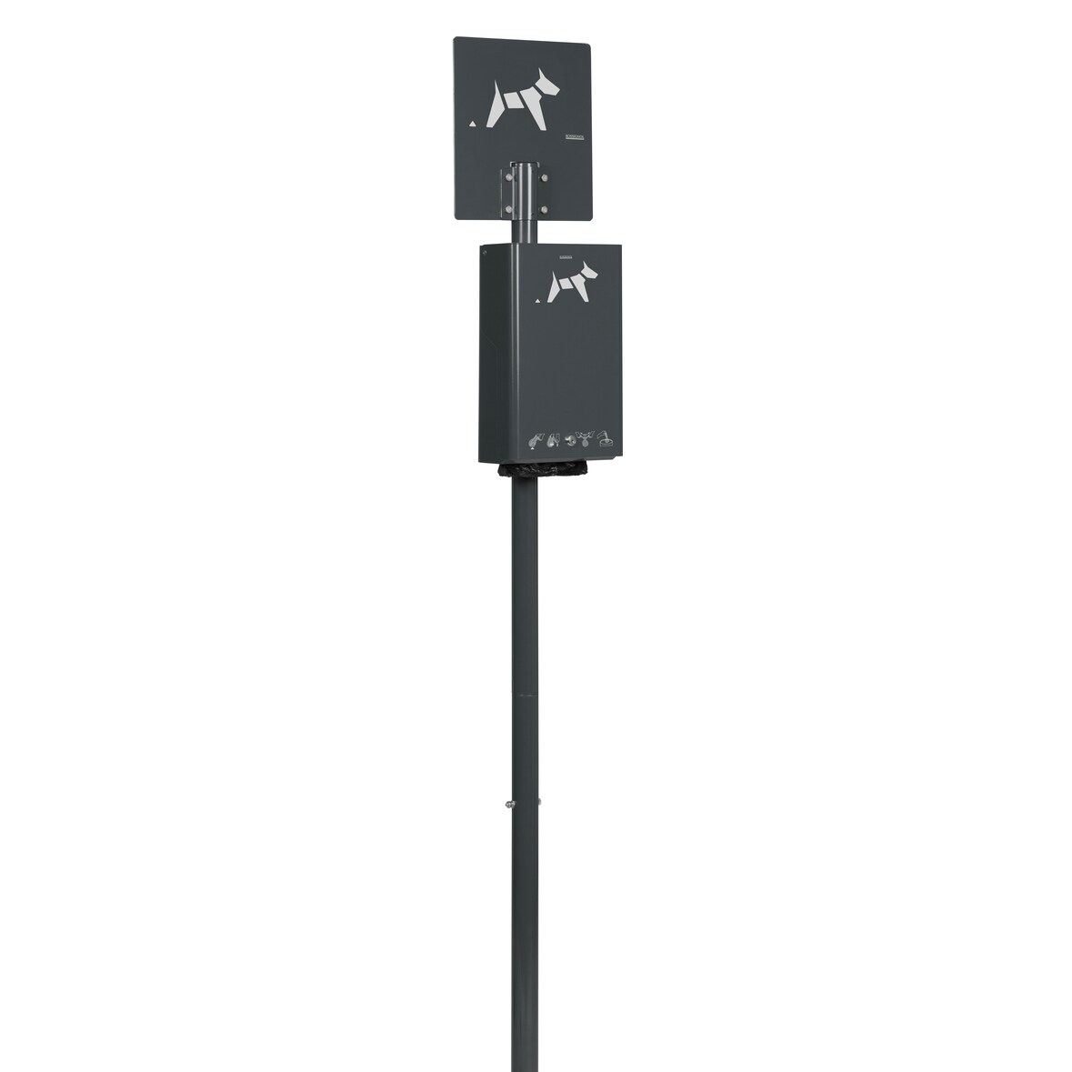ROSSIGNOL Borne de propreté canine à enfouir liasses 500 sacs HYGECA anthracite