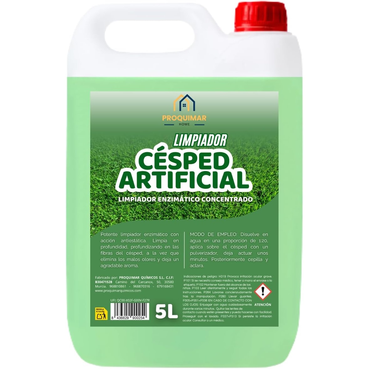Limpiador Concentrado para Césped Artificial – Elimina Olores, Suciedad y Manchas – Aroma Fresco y Duradero – Fórmula Profesional 5L