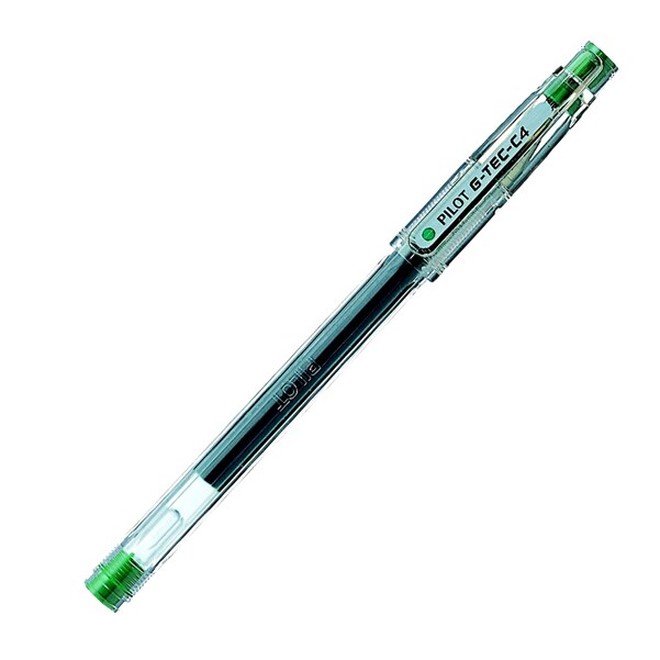 Penna a sfera Gel G Tec C4, punta 0,4 mm, verde, Pilot