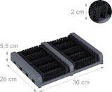 thumbnail of Relaxdays Schuhabstreifer mit Bürsten, rutschfester Boden, Holz, Schuhabtreter außen, Schuhschmutzbürste, grau/schwarz