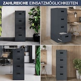 thumbnail of Hängeregisterschrank abschließbar TION - 4 Schubladen mit Schloss | Aktenschrank Büroschrank aus Stahl Metallschrank, 132x46x62cm Anthrazit