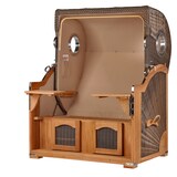 thumbnail of Strandkorb Komplettset - bene living - Ammersee Teak - PE grau - Skyline Frankfurt - Liftersystem