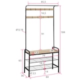 thumbnail of tectake Perchero con banco zapatero 85,5x36x184cm Madera Industrial Clara, Roble Sonoma