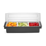 thumbnail of HENDI Zutatenbehälter – 3 Fächer, BarUp, Schwarz, 480x150x(H)100mm