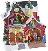thumbnail of WellHome - Weihnachtsdekoration „Santa's Workshop“ mit 31 LED-Lichtern und Musik, 26,5 x 16,5 x 27,5 cm