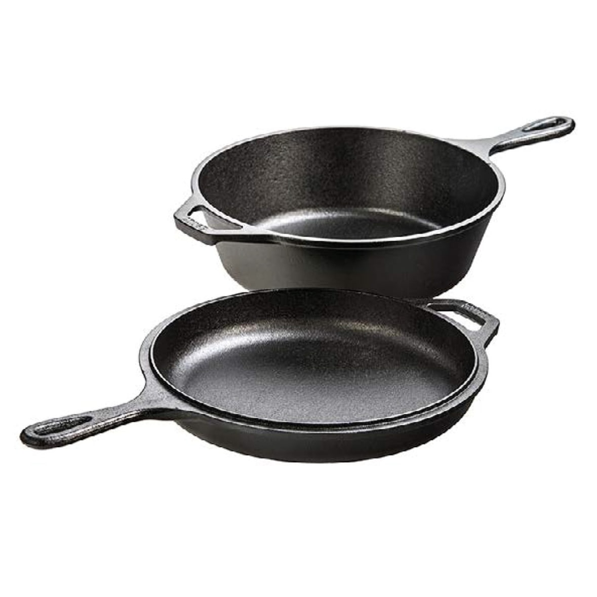 Lodge | Cocotte 3L et poêle 26cm 2en1 en fonte | Sain et sans PFAS | Tous feux dont induction, four & BBQ | Made in USA