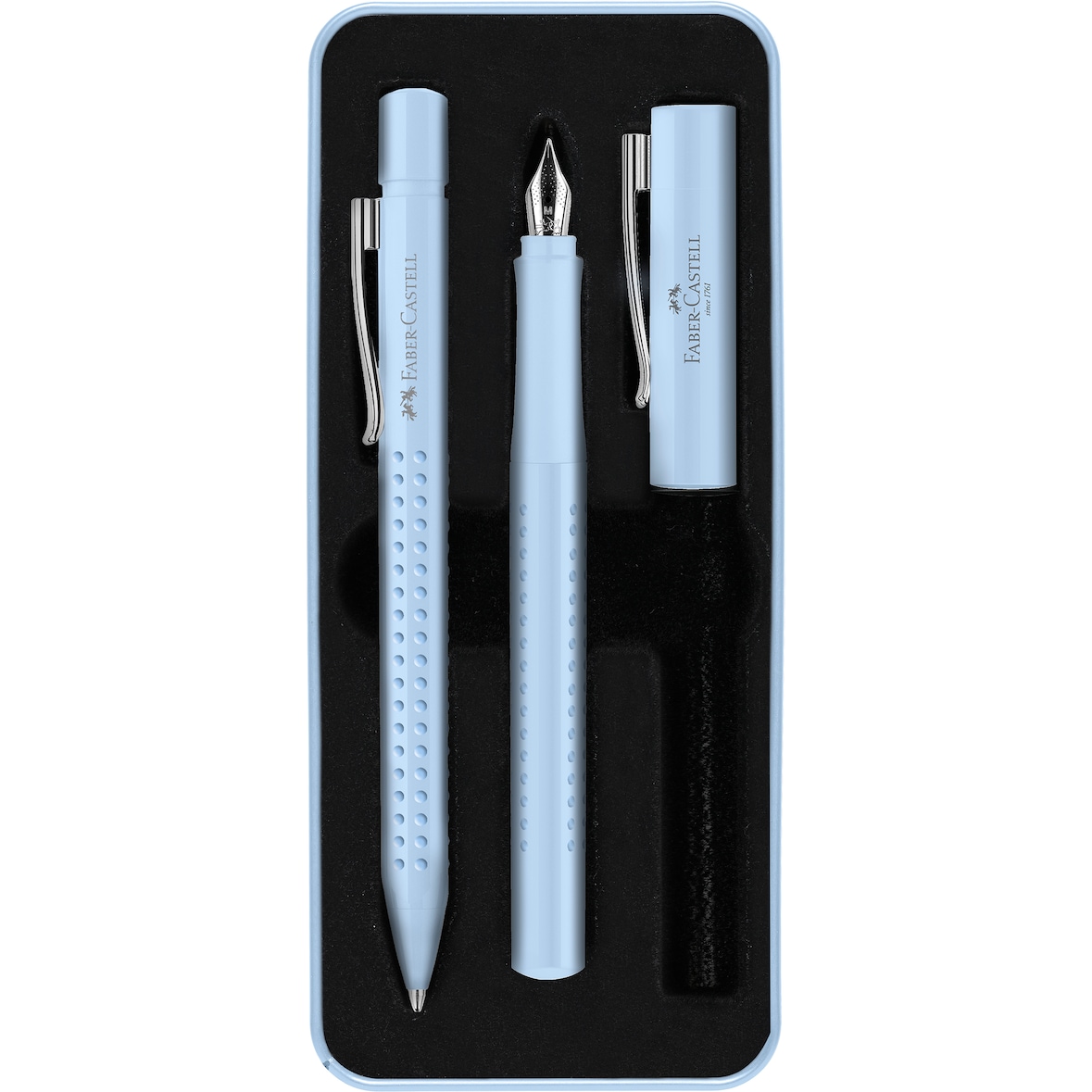 Faber-Castell Füller M/Kugelschreiber Set Grip 2010 sky blue