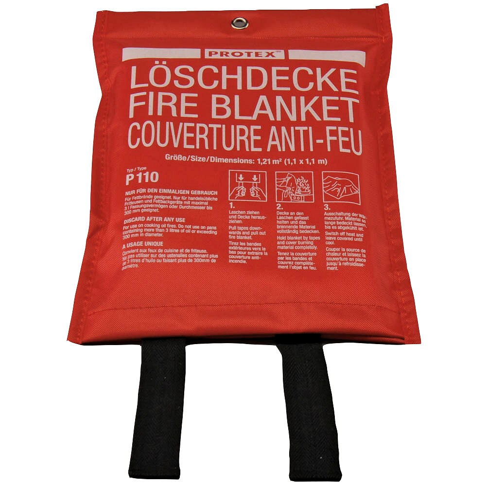 PROTEX Feuerlöschdecke rot Maße (BxT):  110,0 x 110,0 cm