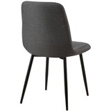 thumbnail of Chaise de salle à manger Dijon avec Piètement en métal noir Tissu/Gris foncé