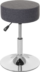 thumbnail of Hocker höhenverstellbar und drehbar | Sitzhöhe 43-55cm | Durchmesser 35cm | Textil | Grau | Sitzhocker Schminkhocker
