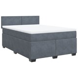 thumbnail of vidaXL Boxspringbett mit Matratze Dunkelgrau 140x200 cm Samt