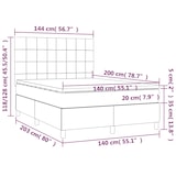 thumbnail of vidaXL Boxspringbett mit Matratze & LED Dunkelgrau 140x200 cm Stoff