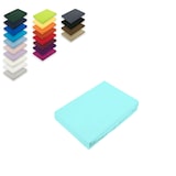 thumbnail of Microfaser Spannbettlaken  Rundumgummizug 180 - 200 x 200 cm + 28 cm Aqua