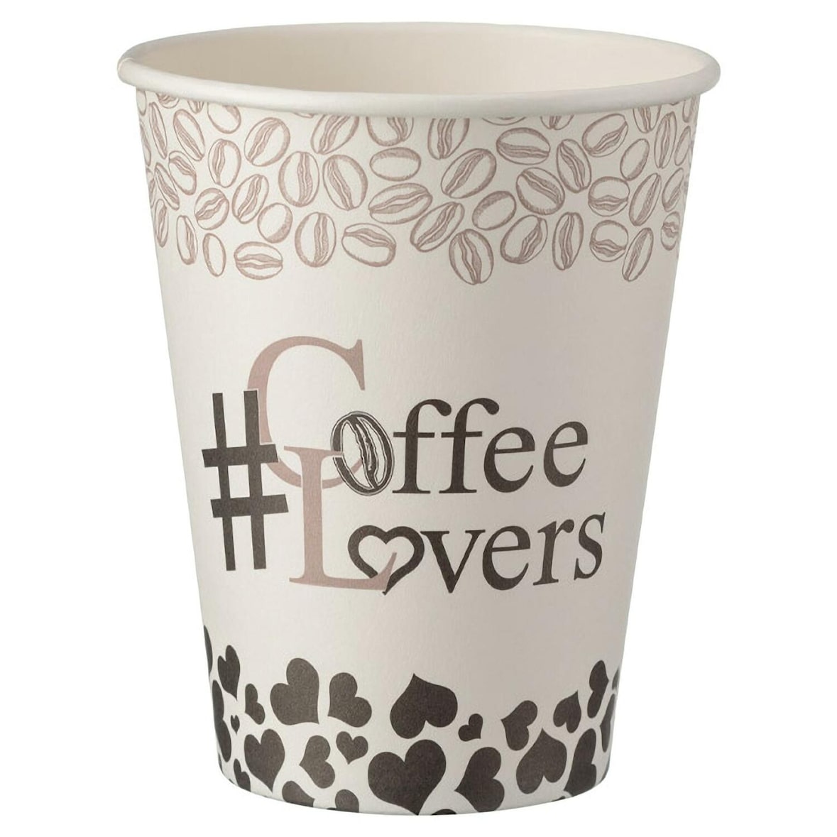 100x Kaffeebecher CoffeeToGo Pappbecher Design COFFEE LOVERS 300ml