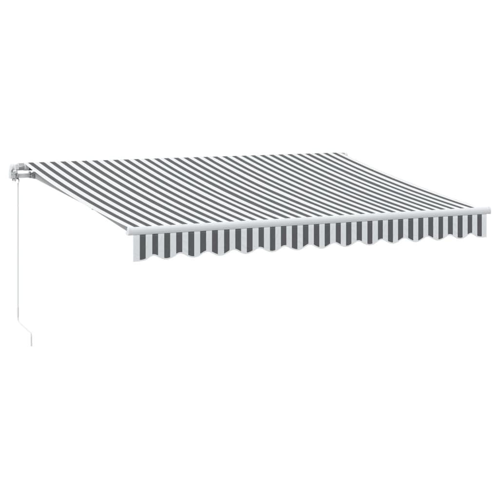 vidaXL Luifel handmatig uittrekbaar en LED 350x250 cm antraciet en wit