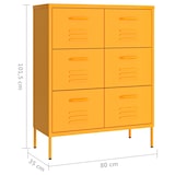 thumbnail of vidaXL Schubladenschrank Senfgelb 80x35x101,5 cm Stahl