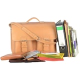 thumbnail of Ruitertassen Lehrertasche Leder XXL 42x32cm Damen Herren Schultasche Aktentasche 3 Fächer natur