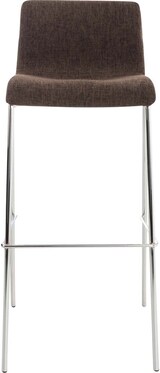 thumbnail of CHEFGASTRO 2er Set Barhocker MAUI Stoff 4-Fuﬂ Gestell Chrom HxBxT 100x43x48cm Stoff Braun Barstuhl