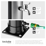thumbnail of TECTAKE, ducha solar, modelo Orinoco, depósito 40 l, cabezal rotatorio 360°, mezclador, 222x29x47,5 cm, negro/plata