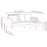 thumbnail of vidaXL Sofa 3-Sitzer mit Chaiselongue L-Form Weinrot 160 cm Samt