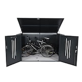 thumbnail of 4er-Fahrradgarage HWC-K64, Gerätehaus Fahrradbox mit Deckel, abschließbar Metall 121x202x150cm, anthrazit