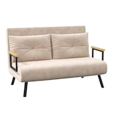thumbnail of HOMCOM sofá cama convertible 3 en 1 sillón cama de 2 plazas plegable con respaldo ajustable de 5 niveles y 2 almohadas acolchadas 102x73x81 cm