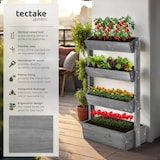 thumbnail of tectake Vertikalbeet Flora, lackiertes Holz, inkl. Pflanzvlies - 85 x 45 x 140 cm grau