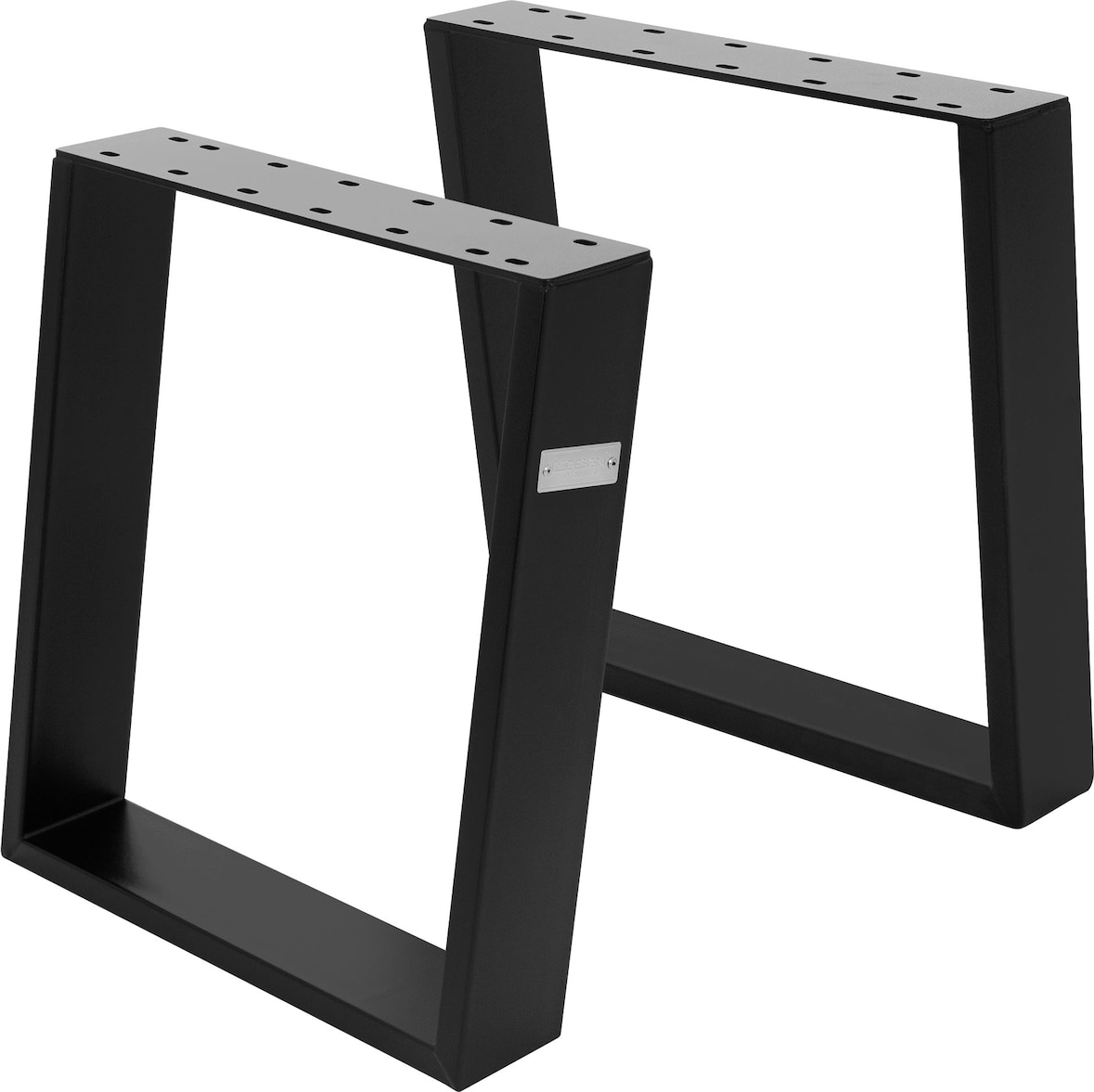 ML-Design Tischkufen 2er Set 80° 40x43 cm Schwarz matt | Stahl 8x2 cm, geneigt, Industrial Bankgestell Möbelfüße