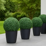 thumbnail of Künstlicher Busch HWC-O96, Buchskugel Dekopflanze Buchsbaumkugel Kunstpflanze Buxus, Outdoor, Polyethylen Ø 53cm