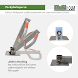 thumbnail of Parkplatzsperre 47 x 73 cm Metall grau abschließ- und klappbar Parkplatzbügel Sperrbügel Poller