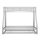 thumbnail of Merax Etagenbett für Erwachsene, Metallbett Hochbett mit ausziehbarem Bett 90x200cm/140x200cm/90x190cm, silbern