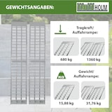 thumbnail of TRUTZHOLM 2 x Auffahrrampen 230 cm 1360 kg Traglast Alu klappbar grau Riffelstab Rampe Verladerampen