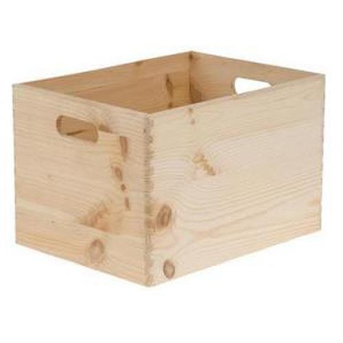 CHEFGASTRO Allzweck-Holzkiste mit offenen Tragegriffen HxBxT 40x30x14cm, Lagerkiste, Tragekiste, Tragekorb, Transportkasten