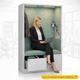 thumbnail of Akustikkabine mit Schalldämmung SALLY 185x115x40cm Weiß-Grün Telefonkabine Meetingbox Telefonbox Akustikbox Bürokabine Großraumbüro