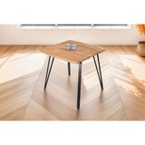 thumbnail of Esstisch Baumkante 90 x 90 cm Akazie massiv naturfarben Metallgestell Schwarz CELIA