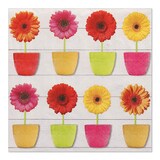 thumbnail of 20 Serviettes, 3 plis pliage 1/4 33 cm x 33 cm "Glowing Gerberas"