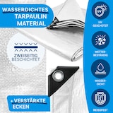 thumbnail of Abdeckplane 140 g/m² (3 x 5 m, Weiß) wasserdichte Plane mit Ösen - Gewebeplane Schutzplane